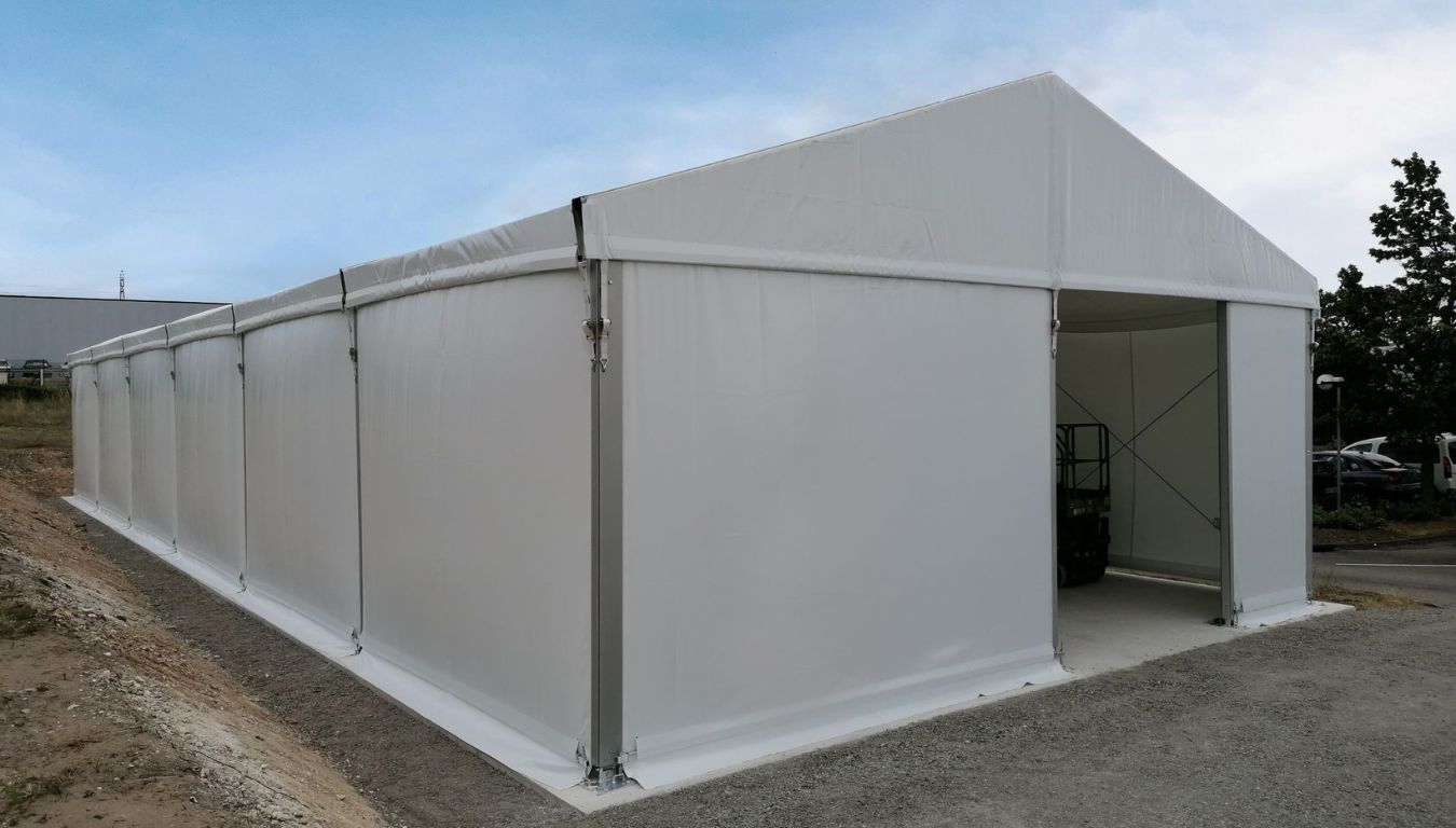 Tente de stockage avec bâche